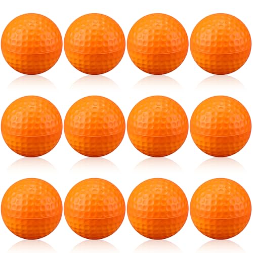 12 Pcs Foam Golf Practice Balls Soft Foam Balls for Golf Practice Realistic Feel and Flight Sport Training - color: Orange