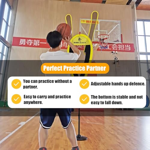 Kunovo Basketball Dummy Defender with Adjustable Arms, Practice Defensive Mannequin for Dribbling Shooting Passing, Portable Volleyball Soccer Trainer