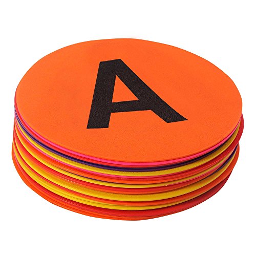 GSi Spot Markers – Non-Slip Non-Toxic Poly Spots – Floor Markers for PE, Sports & Classroom Activities - size: 5.⁠ ⁠Alphabet