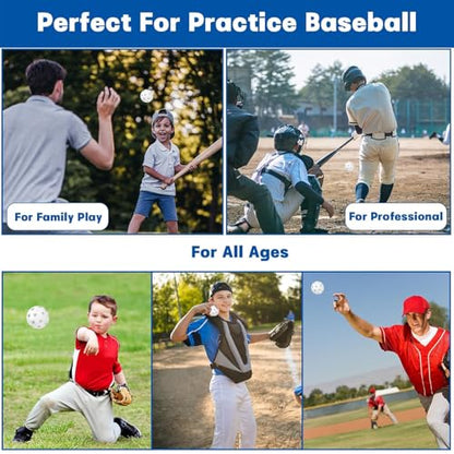 Coopay 24/80 Pack Practice Baseball SoftBalls Plastic Training Balls Lightweight Hollow Balls with a Drawstring Bag for Hitting, Baseball Training Indoor Outdoor Use - color: White, style: 80 Pack