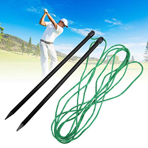Golf Alignment Sticks, 24cm/9.4in Fiberglass Swing Putting String Pegs Golf Direction Training Aids Adjustable Alignment Practice Rods for Aiming Putting Swing Trainer