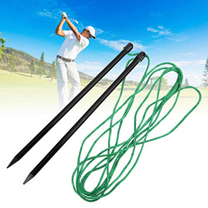 Golf Alignment Sticks, 24cm/9.4in Fiberglass Swing Putting String Pegs Golf Direction Training Aids Adjustable Alignment Practice Rods for Aiming Putting Swing Trainer