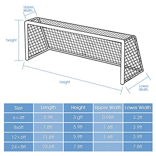 Polypropylene Fiber Soccer Nets, Replacement Nets for Soccer Goal, Replacement Goal for Soccer Sports Net - size: 6X4FT