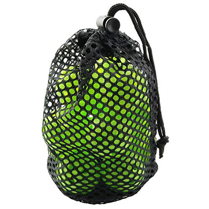 Nylon Mesh Bag 2pcs Black 17x12cm Lightweight Nylon Mesh Golf Ball Bags Holder Storage with Cord Lock Closure for Sports Balls, Toys, Diving