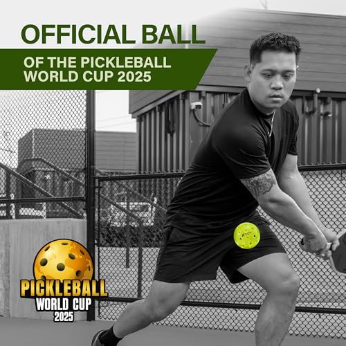 CORE Pickleball-ECO Ball | Outdoor Pickleball Balls - Official Ball-Pickleball World Cup & USAPA Tournament Approved - Durable, Regulation Size - High Visibility Neon, 3 Balls