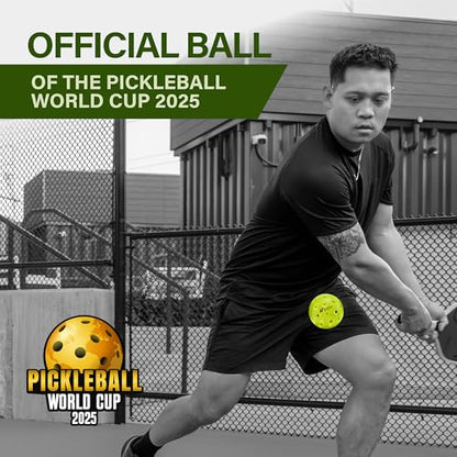 CORE Pickleball-ECO Ball | Outdoor Pickleball Balls - Official Ball-Pickleball World Cup & USAPA Tournament Approved - Durable, Regulation Size - High Visibility Neon, 3 Balls
