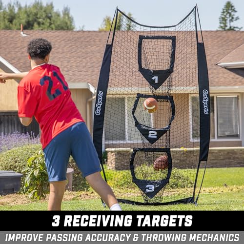 GoSports 8 x 4 ft Football Throwing Target Net - Choose Black or Red - color: 8 x 4 ft Black