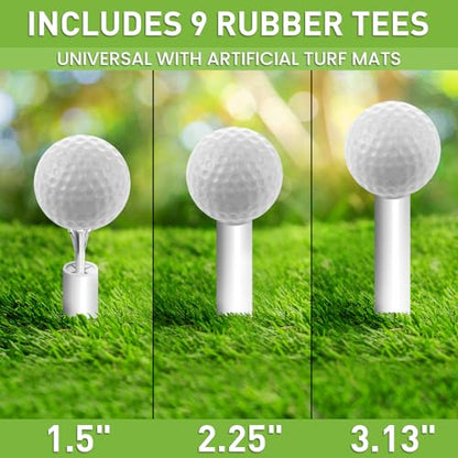 FINGER TEN Golf Rubber Tees Driving Range 3 Inch 1.5'' 2.25'' 2.75'' 3.13'' Tee Holder for Mat 1.5'' 2'' with Plastic Tees Indoor Outdoor Use - style: White-15 Pcs