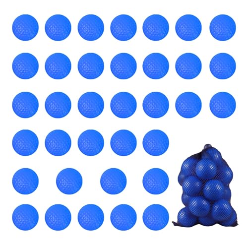 Foam Golf Practice Balls (Pack of 20/Pack of 35),Realistic Feel and Limited Flight Practice Golf Balls for Backyard,Soft Training Golf Balls for Indoor or Outdoor - color: Blue