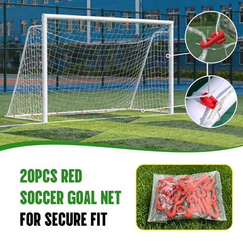 8X4X3FT Soccer Goal Net Replacement - Heavy Duty Polypropylene Football Net for All Levels, All-Weather Backyard/Park Practice, White (No Frame Included)