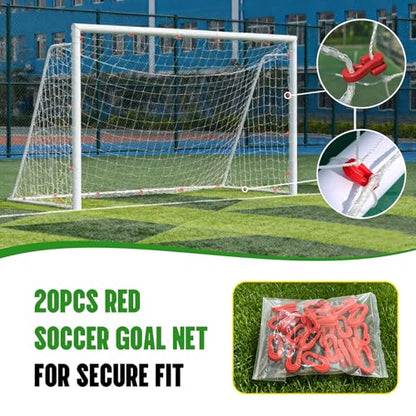 8X4X3FT Soccer Goal Net Replacement - Heavy Duty Polypropylene Football Net for All Levels, All-Weather Backyard/Park Practice, White (No Frame Included)