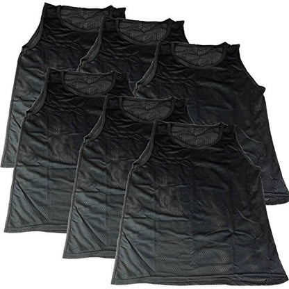 BlueDot Trading Adult & Youth Scrimmage Training Vests for Soccer, Basketball & More – Available in 1, 6, 12, 24 Packs - color: Black, style: Youth 6 Pack