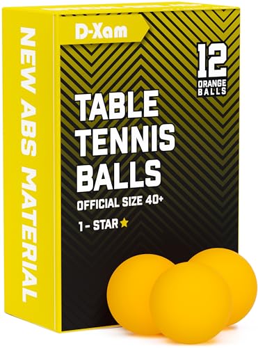 D-Xam Ping Pong Balls Orange or White ABS 1 Star 40mm Official Size High Bounce Professional 50, 30 Pack Table Tennis Ball for Training & Practice - Durable High Performance - color: Orange, size: 12 Pack