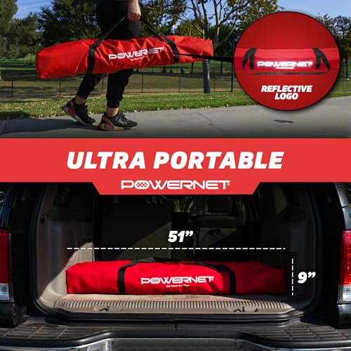 PowerNet Soccer Goal for Backyard, 3Mx2M / 6x4 / 8x4 / 12x6 / 14x7 /18.5x6.5 / 21x7 / 24 x 8 Portable Soccer Net, Sports & Outdoors Training Equipment, Quick Setup 1 Goal & Zipper Storage Bag - style: 12 x 6 FT