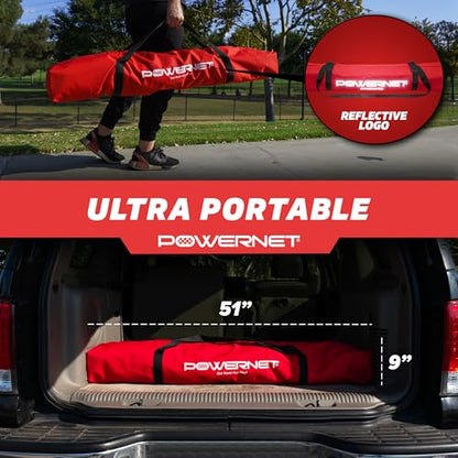 PowerNet Soccer Goal for Backyard, 3Mx2M / 6x4 / 8x4 / 12x6 / 14x7 /18.5x6.5 / 21x7 / 24 x 8 Portable Soccer Net, Sports & Outdoors Training Equipment, Quick Setup 1 Goal & Zipper Storage Bag - style: 12 x 6 FT