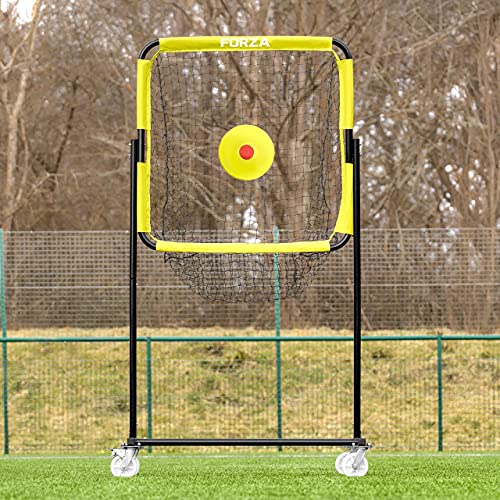 FORZA Football Snap & Pass Trainer Net | 8ft Quarterback Target Net with Adjustable Angles, Durable Steel Frame, and Portable Caster Wheels