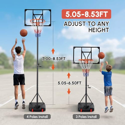 PEXMOR Pool Basketball Hoop & vplleyball Poolside, Portable for Swimming Pool, Upgraded Water Basketball Backboard Stand for Pool Indoor Outdoor - style: Hand Crank-Upgraded