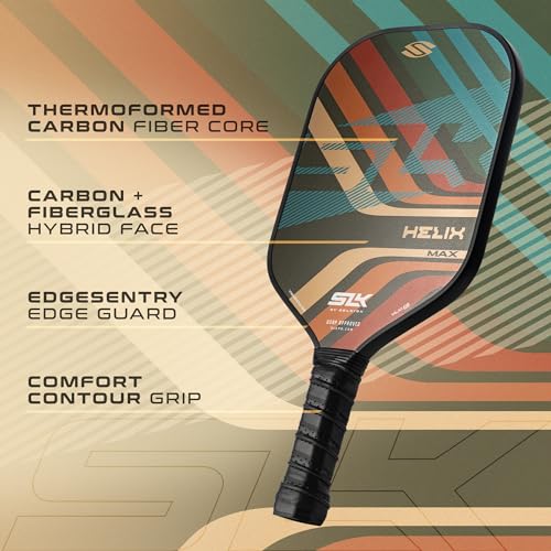 Selkirk Sport SLK Helix Pro Pickleball Paddle | Thermoformed Carbon Fiber Pickleball Paddles with Carbon Fiber & Fiberglass Hybrid Face | Unmatched Control - color: Grooves