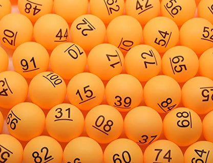 100Pcs Numbered Table Tennis Balls Beer PingPong 40mm Raffle Balls Lottery Balls Printed with Numbers for Party Games - color: Yellow