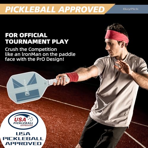Pickleball Paddle, USAPA Approved, Lightweight & Wide, Carbon Fiber Surface, 16mm Thick, Anti-Slip Grip, Gift for Men - size: White Carbon | 16 mm | 2 paddles