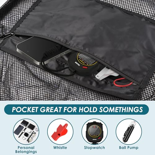 BROTOU 5PCS Extra Large Mesh Sports Ball Bags - Soccer Ball Bag Drawstring Bags with Shoulder Strap for Basketball, Volleyball, Swimming Gear