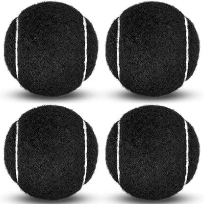 Tennis Balls, 4 Pack Training Tennis Balls – Practice Balls for Beginners & Playing Balls for Dogs - color: Black