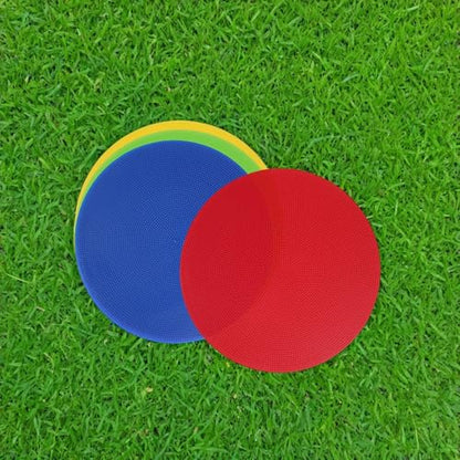 SUPVOX 8pcs Non-Slip Circle Spot Markers Flat Agility Dots Floor Markers for Soccer Basketball Baseball Training Red Yellow Blue Green Sports Speed Agility
