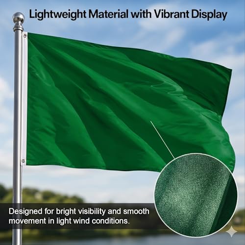 DMSE Solid Green Flag, 2x3 Flag, UV Resistant, Fade Resistant Material with Metal Grommets (2ft x 3ft), (Polyester), (Green) - color: Green, size: Polyester (2 x 3 ft)