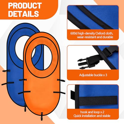 Arrowbash 2pcs Large Pop up Tennis Targets Detachable Training Rings 600d Oxford Cloth Tennis Serve Training Aid with Carry Bag, Blue/Orange