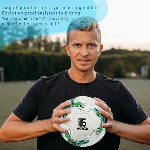 Senston Soccer Ball Size 5 -Official Match Weight-Youth & Adult Soccer Players - Air Pump Included - color: green