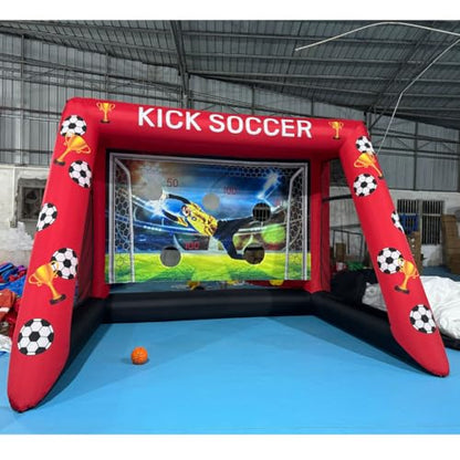 Inflatable Soccer Target Goal Kick Shooting Game Shootout Soccer Toss Game Inflatable Football Gate 13x10x10FT with Blower for Parties, Backyard, School, Team Events