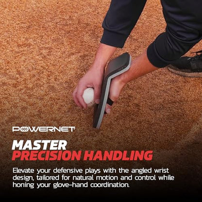 PowerNet Fielder Pro, Angled Wrist Soft Hands Softball & Baseball Training Equipment, Baseball Practice Equipment for Fast Transition from Glove, Right & Left Hand Universal Fit, 2-PK
