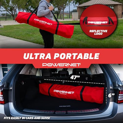PowerNet Portable Volleyball Net for Backyard Training, Indoor Outdoor Volleyball Practice Equipment, Great for Hitting Serving Drills Small Scrimmage or 1 On 1 Game - size: 12.5-Foot