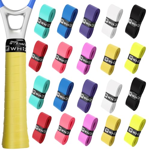 20pcs Tennis Racket Grip Tape, Anti Slip and Absorbs Sweat Tennis Grip Tape Precut Grip Tape for Badminton Overgrip and Pickleball Overgrip (Mix Color)