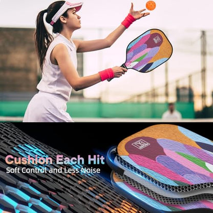 YC DGYCASI Pickleball Paddles Set of 2, 2026 USAPA Approved Pickleball Set, Fiberglass Lightweight Pickle Ball Rackets 2 Pack, 2 Outdoor Pickleball, 2 Indoor Pickleball Balls, 1 Pickleball Bag - color: Orange