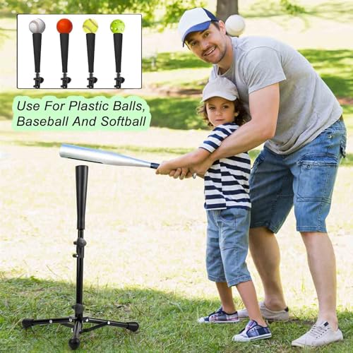 Baseball Tee for Kids,Batting Tee,Softball Tee,tee Stand, Youth Hitting Tee,Teeball Tee,Travel Tee,Easy Adjustable Height 20.5-30.2inch - color: Black