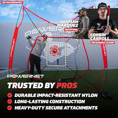 PowerNet Strike Zone Pitching Aid for 7 & 8 FT Nets, Baseball Training Equipment for Pitching Drills and Location Accuracy, Solo or Team Pitcher Training Aid, Net Sold Separately - Attachment Only