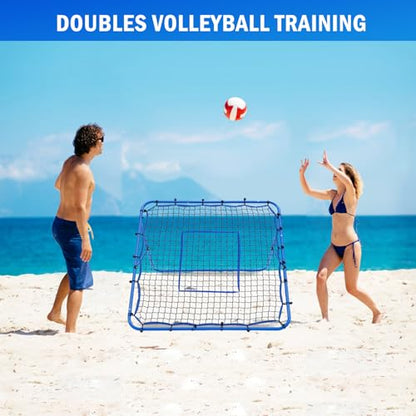Volleyball Baseball Rebounder Net, Softball Rebounder Pitchback Net Quick Adjustments, Quick Adjustments Lacrosse Bounce Back Practice Equipment, Ideal for Outdoor Indoor and Backyard Training - size: 4FTx4FT, style: Multi-Sport Rebounder Net
