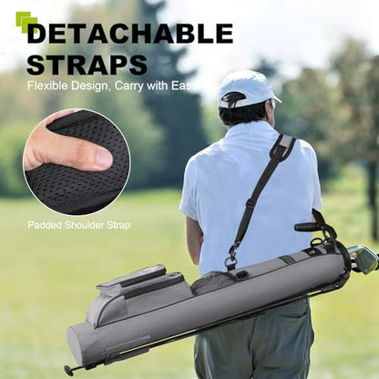 uniHimal Golf Lightweight Stand Carry Bag– Easy to Carry and Durable Pitch n Putt Golf Bag for The Driving Range, Par 3 and Executive Courses–31.5 inches Tall - color: Grey