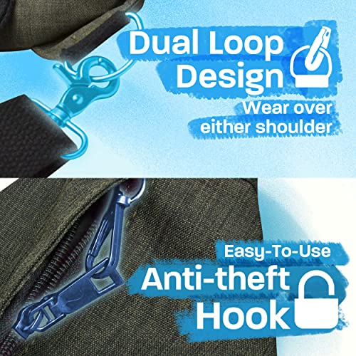 Nupouch Rucksack Pickleball Bag, Anti-Theft Crossbody Sling, USB Charging Connector Port, Backpack, Light Blue Daisy - color: Light Blue Daisy