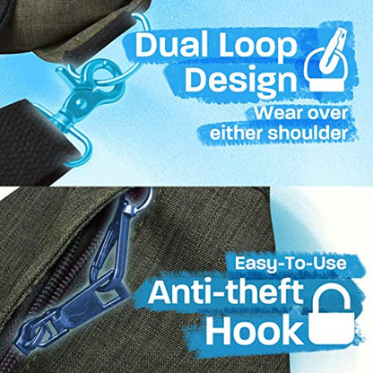 Nupouch Rucksack Pickleball Bag, Anti-Theft Crossbody Sling, USB Charging Connector Port, Backpack, Light Blue Daisy - color: Light Blue Daisy