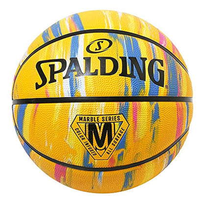 Spalding Basketball Basic No. 7 Rubber Marble - color: marble yellow