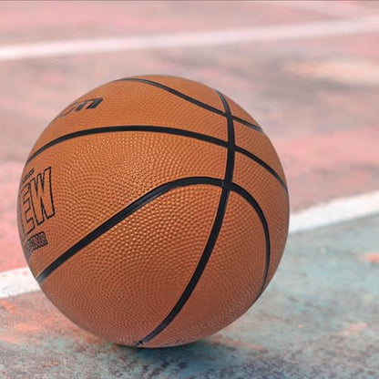 Senston 27.5''/29.5'' Outdoor Basketball Excellent Elasticity/Grip Rubber Basketballs with Pump, Durable Size 5/7 Men Basketball - color: Brown, size: Size 5/27.5''