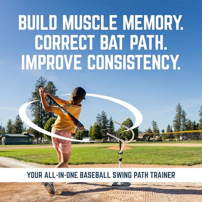 Baseball Swing Trainer for Kids & Adults | USA Made with 1 Year Warranty | Upgrade Your Baseball Training Equipment with the Baseball Tee Attachment Baseball Hitting Trainer