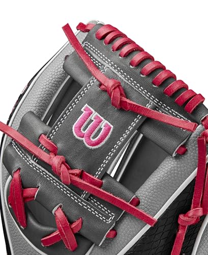 Wilson Spring 2025 A2K® Baseball Gloves - color: Grey/Black/Flamingo, size: Infield - 11.5"