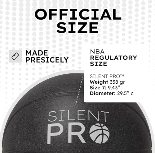 Silent Basketball – Black Mamba – Size 7 (29.5") – Quiet Indoor Dribbling – Premium Foam Basketball, Exact Shape – Certified Child Safe – Soundless, Noiseless Indoor Play - style: Premium Series