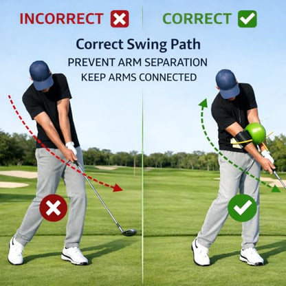 Golf Swing Trainer Ball with Adjustable Strap, Improve Arm Connection, Swing Path & Tempo, Golf Training Aid for Swing Mechanics