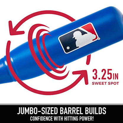Franklin Sports MLB Jumbo Kids Plastic Baseball Bat - Backyard Bat with Large Barrel for Toddlers - Fat Plastic Bat - color: Blue