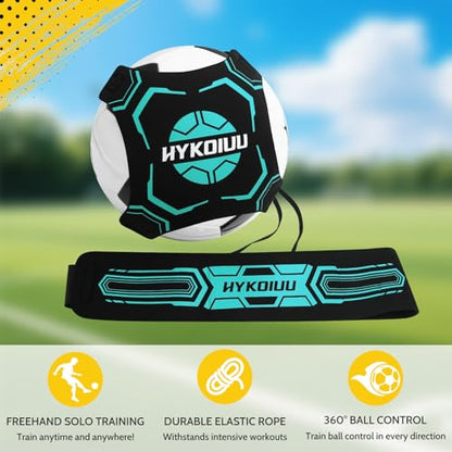 Soccer Trainer, Football Solo Practice Training Equipment Soccer Kick Juggling Trainer Improve Ball Control, Passing and Shooting Skills for Kids Adults Soccers Gear - color: Blue