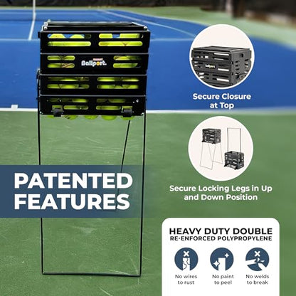 Tourna Ballport Deluxe Tennis Ball Hopper with Wheels - style: Black